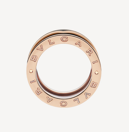 [vivabelle]ZERO 1 TWO-BAND WITH MATTE BLACK CERAMIC PINK GOLD RING