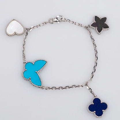 [vivabelle]LUCKY SPRING SILVER BRACELET 4 MOTIF