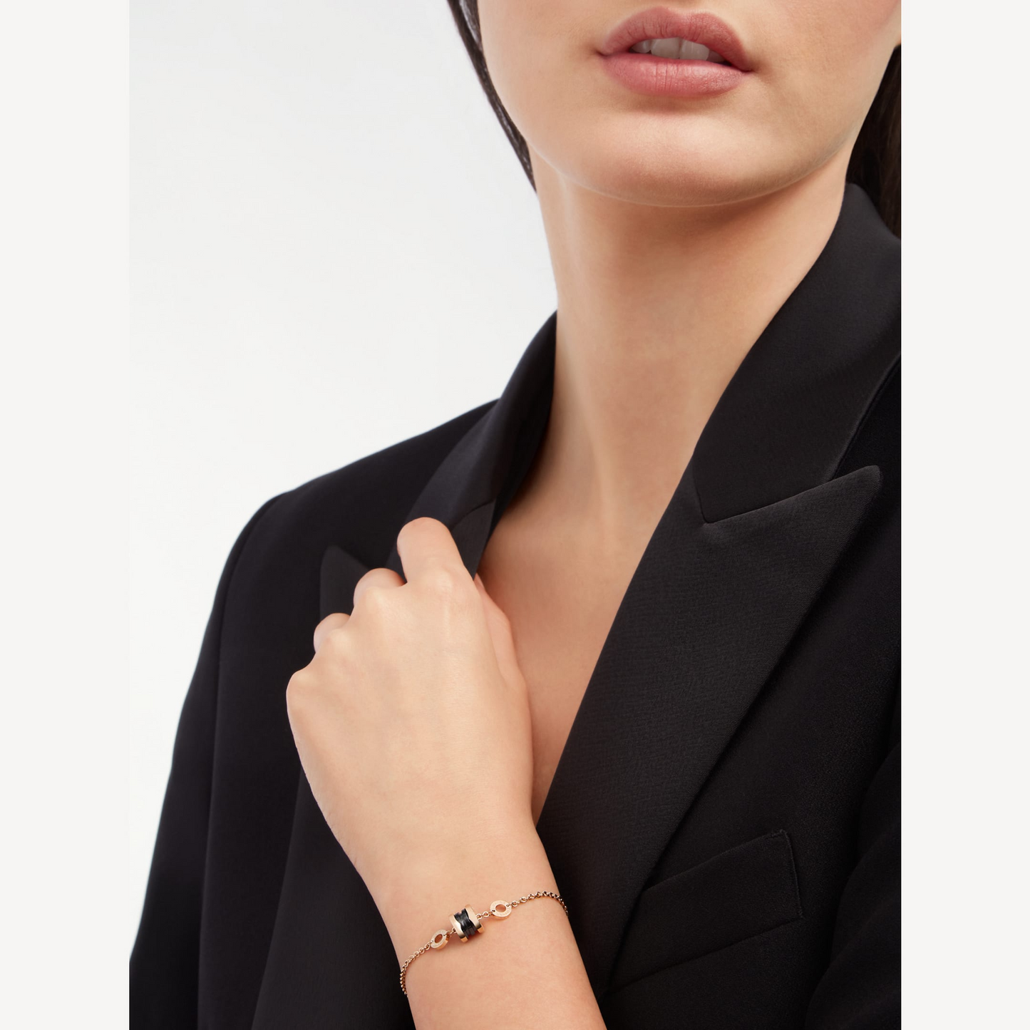 [vivabelle]ZERO 1 SOFT PINK GOLD AND BLACK CERAMIC BRACELET