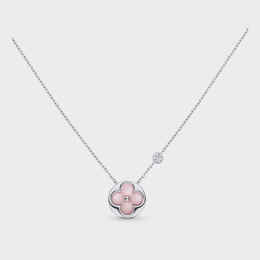 [vivabelle]SUN MOTIF PINK MOP SILVER BRACELET