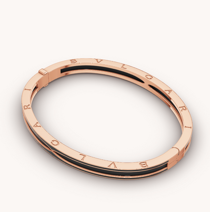 [vivabelle]ZERO 1 PINK GOLD WITH MATTE BLACK CERAMIC BRACELET