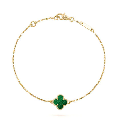 [vivabelle]CLOVER BRACELET MALACHITE 1 MOTIF