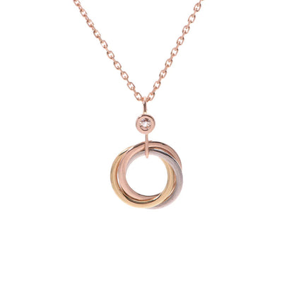 [vivabelle]TRINITY SILVER GOLD PINK GOLD NECKLACE