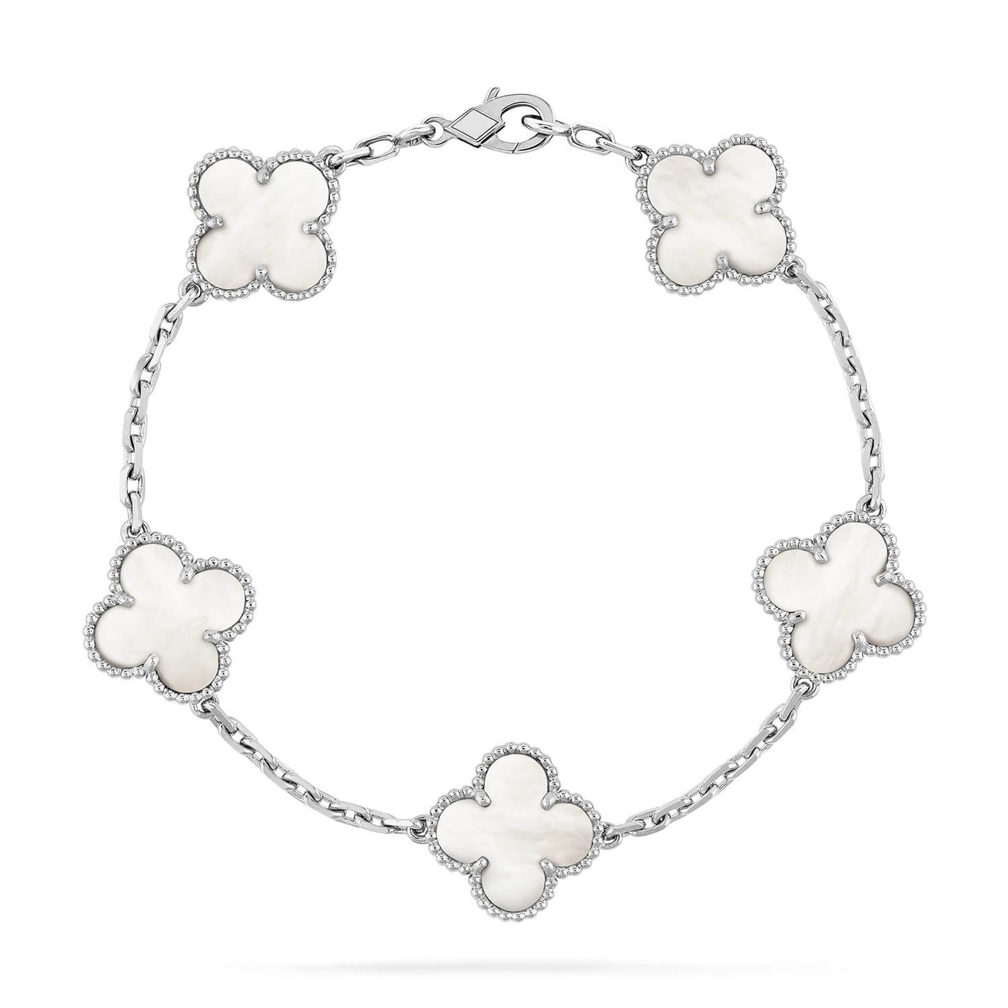 [vivabelle]CLOVER SILVER MOP 5 MOTIF BRACELET