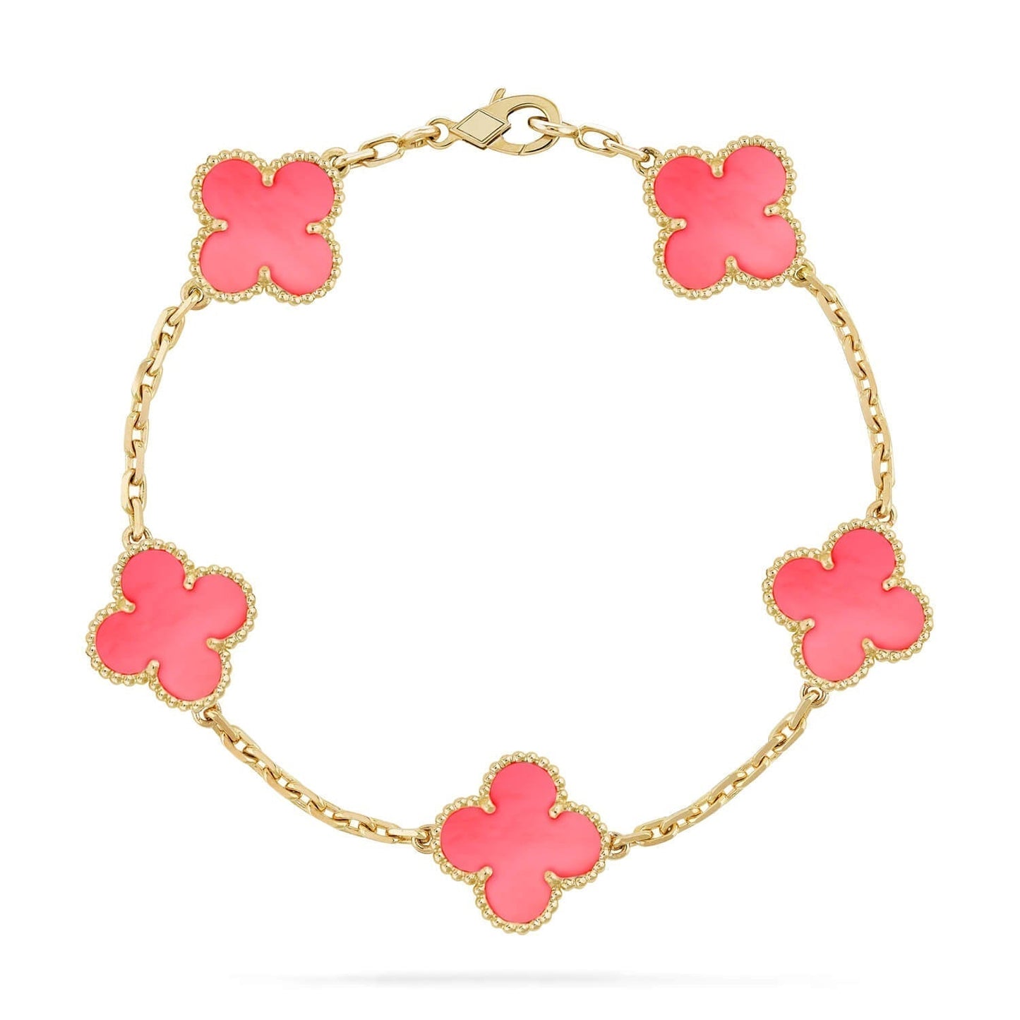 [vivabelle]CLOVER 5 PINK MOP BRACELET