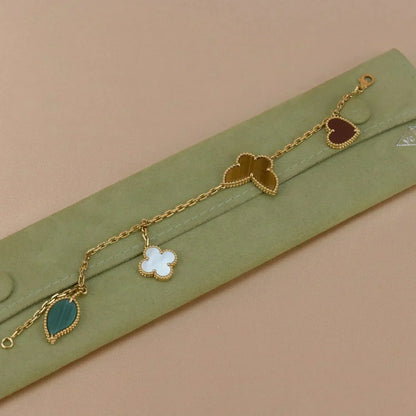 [vivabelle]LUCKY SPRING 5 MOTIF GOLD BRACELET