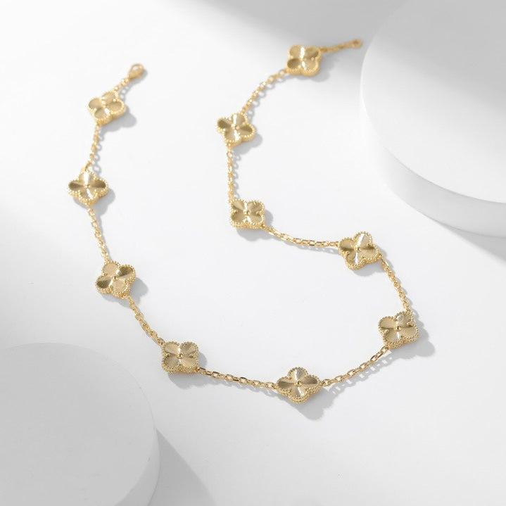 [vivabelle]CLOVER 10 MOTIFS LASER NECKLACE