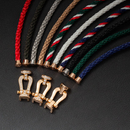 [vivabelle]FORCE LARGE HORSESHOE HALF DIAMOND BRACELET GOLD