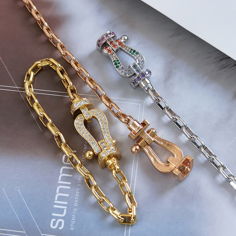 [vivabelle]FORCE LARGE HORSESHOE CLASP  METAL BRACELET