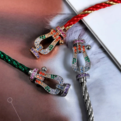 [vivabelle]FORCE LARGE HORSESHOE  COLORED DIAMOND BRACELET ROSE GOLD