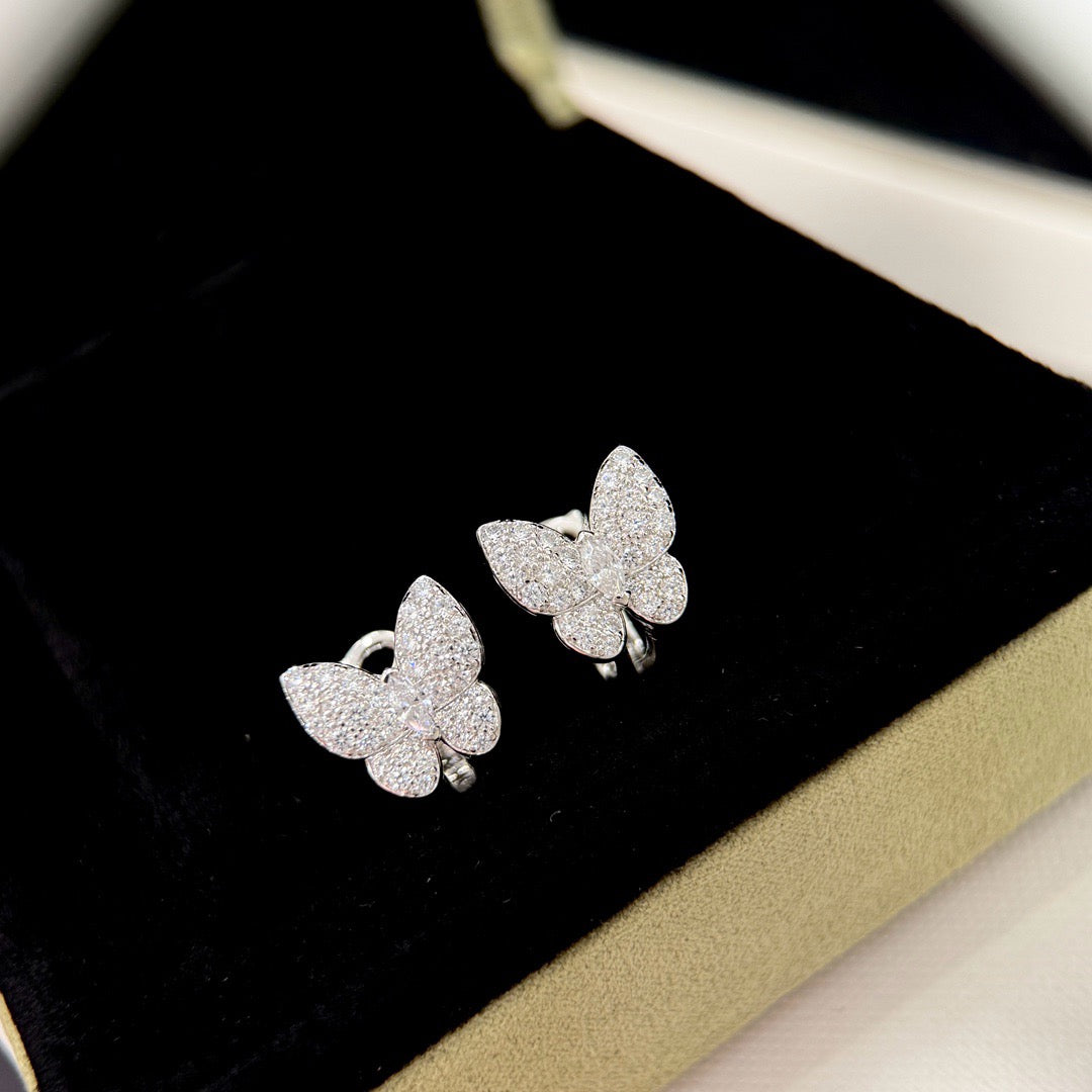 [vivabelle]BUTTERFLY ALL DIAMOND EARRINGS