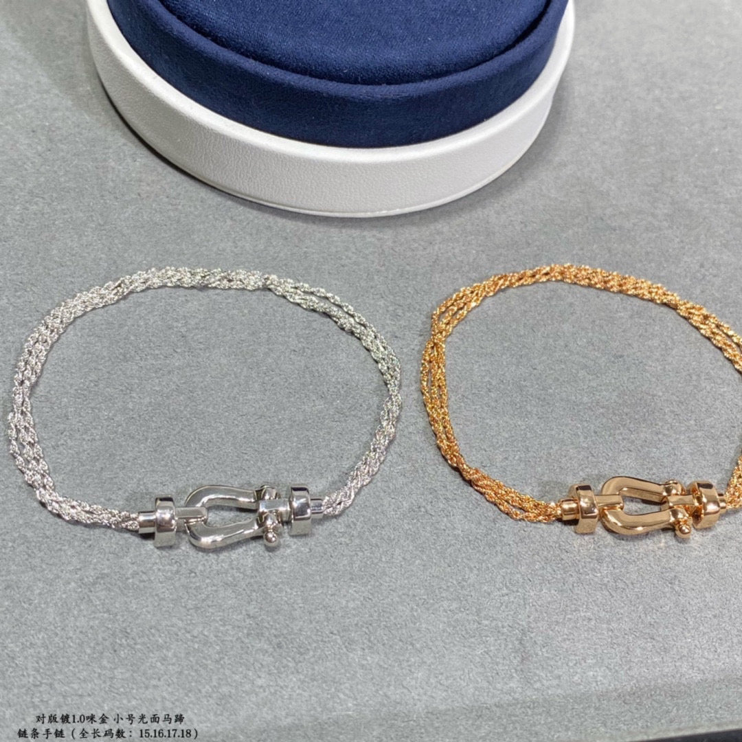 [vivabelle]FORCE SMALL HORSESHOE  DIAMOND CHAIN ROPE BRACELET