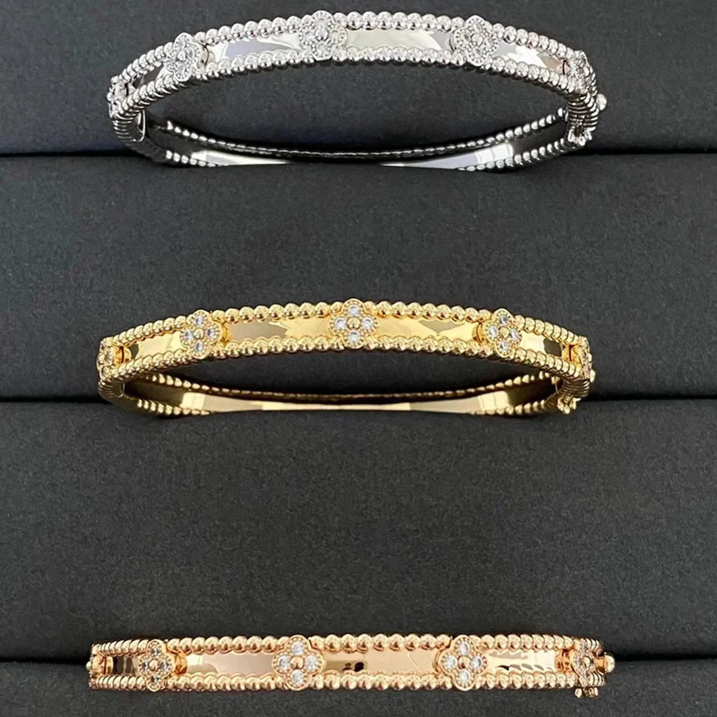 [vivabelle]CLOVER BRACELET 4MM DIAMONDS