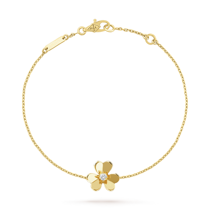 [vivabelle]FRIVOLE GOLD FLOWER PINK MALACHITE BRACELET