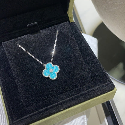 [vivabelle]CLOVER 15MM DIAMOND SVRES PORCELAIN  NECKLACE SILVER