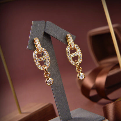[vivabelle]HM CHAINE DIAMOND EARRINGS
