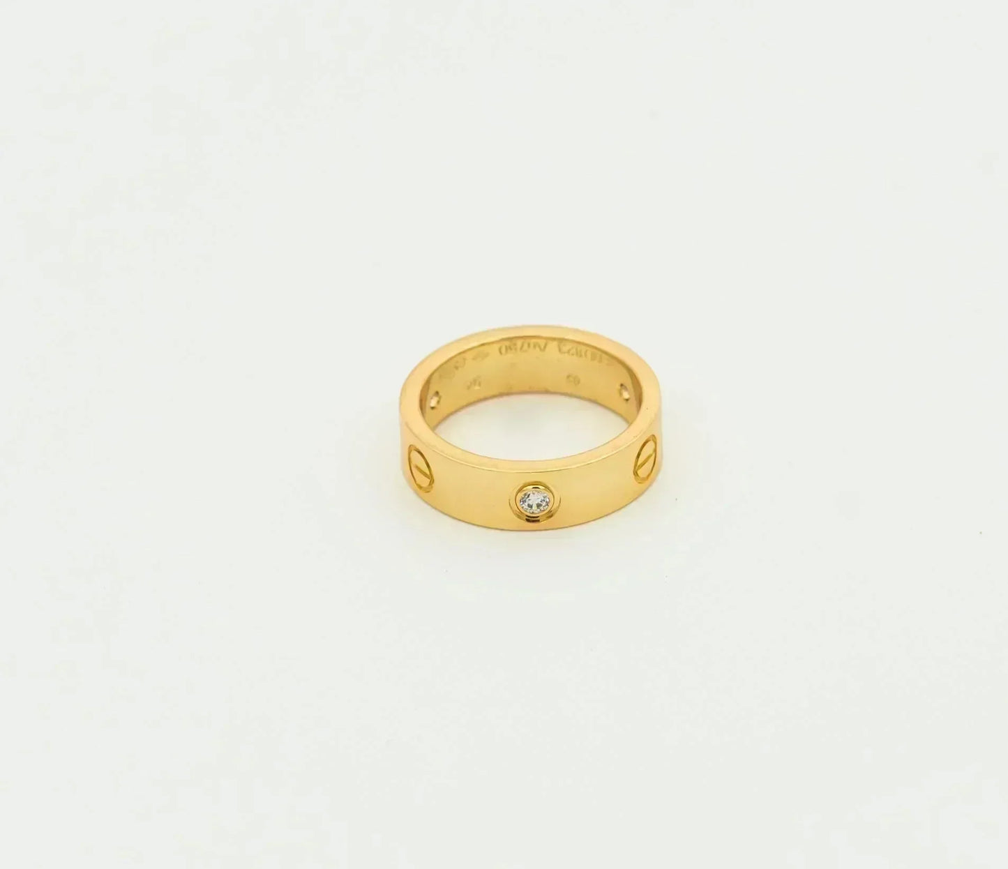[vivabelle]LOVE RING 5.5MM 3 DIAMONDS GOLD