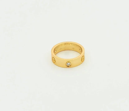 [vivabelle]LOVE RING 5.5MM 3 DIAMONDS GOLD