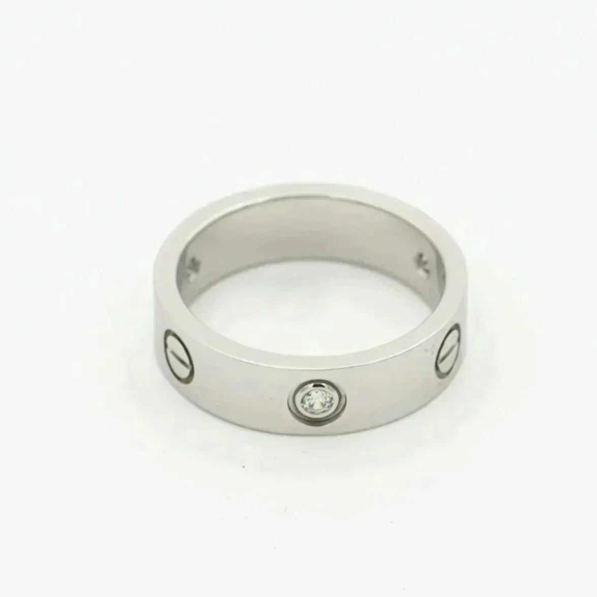 [vivabelle]LOVE RING 5.5MM 3 DIAMONDS SILVER