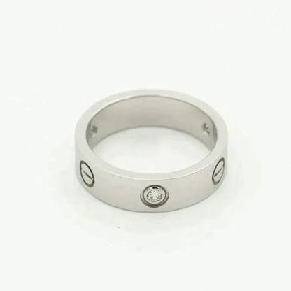 [vivabelle]LOVE RING 5.5MM 3 DIAMONDS SILVER