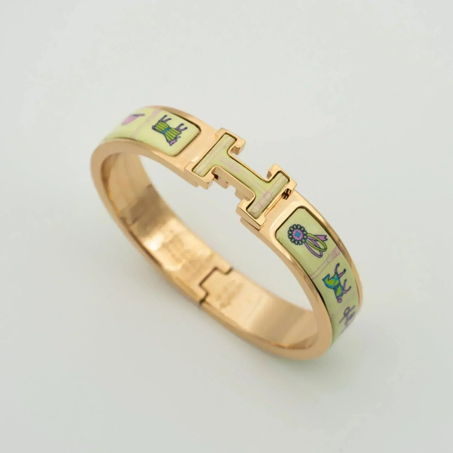 [vivabelle]H PINK GOLD BRACELET CREAM CERAMIC