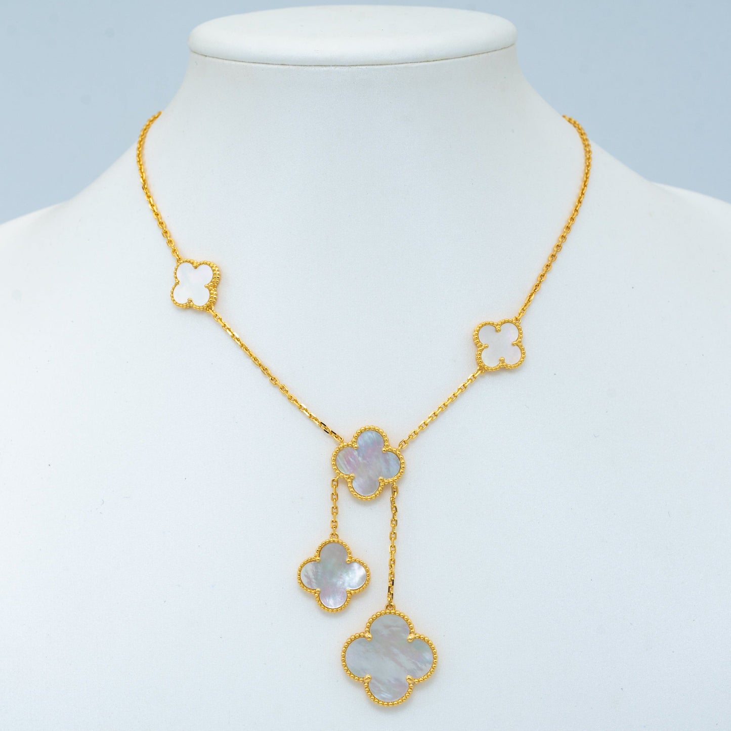 [vivabelle]CLOVER MOTHER OF PEARL NECKLACE 6 MOTIF