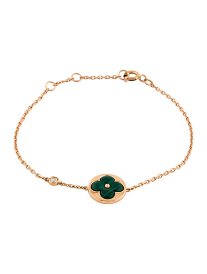 [vivabelle]SUN MALACHITE 1 DIAMOND PINK GOLD BRACELET