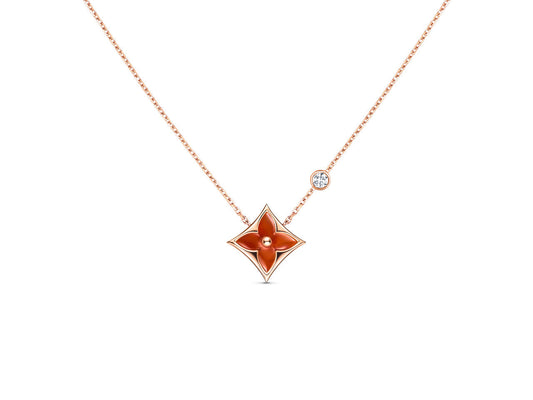 [vivabelle]STAR NECKLACE PINK GOLD 1 DIAMOND