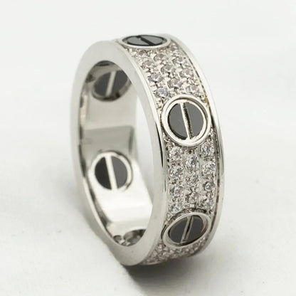 [vivabelle]LOVE RING 5.5MM DIAMONDS PAVED CERAMIC