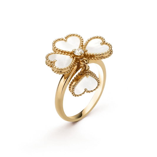 [vivabelle]SWEET CLOVER WHITE MOP RING