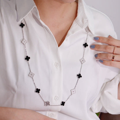 [vivabelle]CLOVER 20 MOTIFS ONYX DIAMOND SILVER