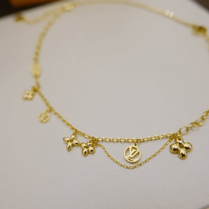 [vivabelle]BLOOMING SUPPLE NECKLACE BRASS