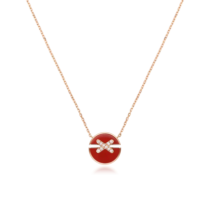 [vivabelle]JEUX DE ROSE GOLD DIAMOND NECKLACE