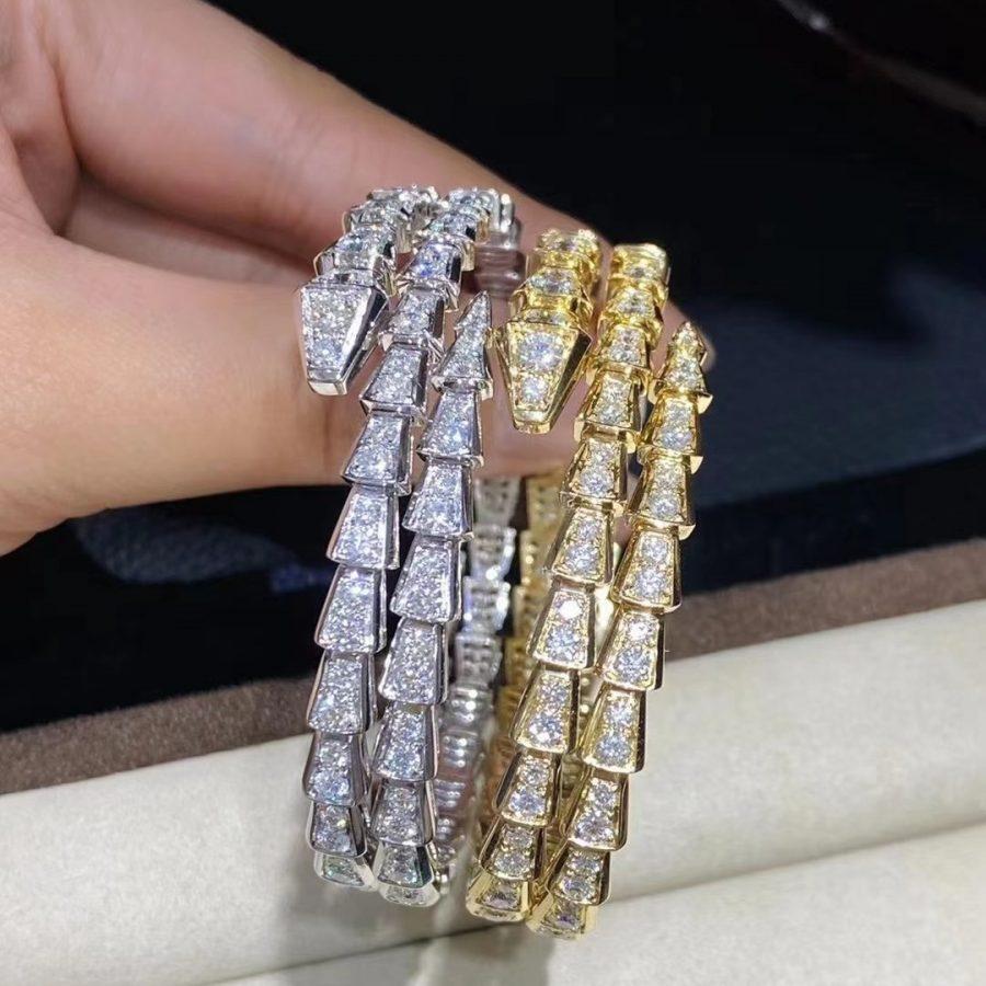 [vivabelle]SERPENTI BRACELET GOLD DIAMOND DOUBLE ROW