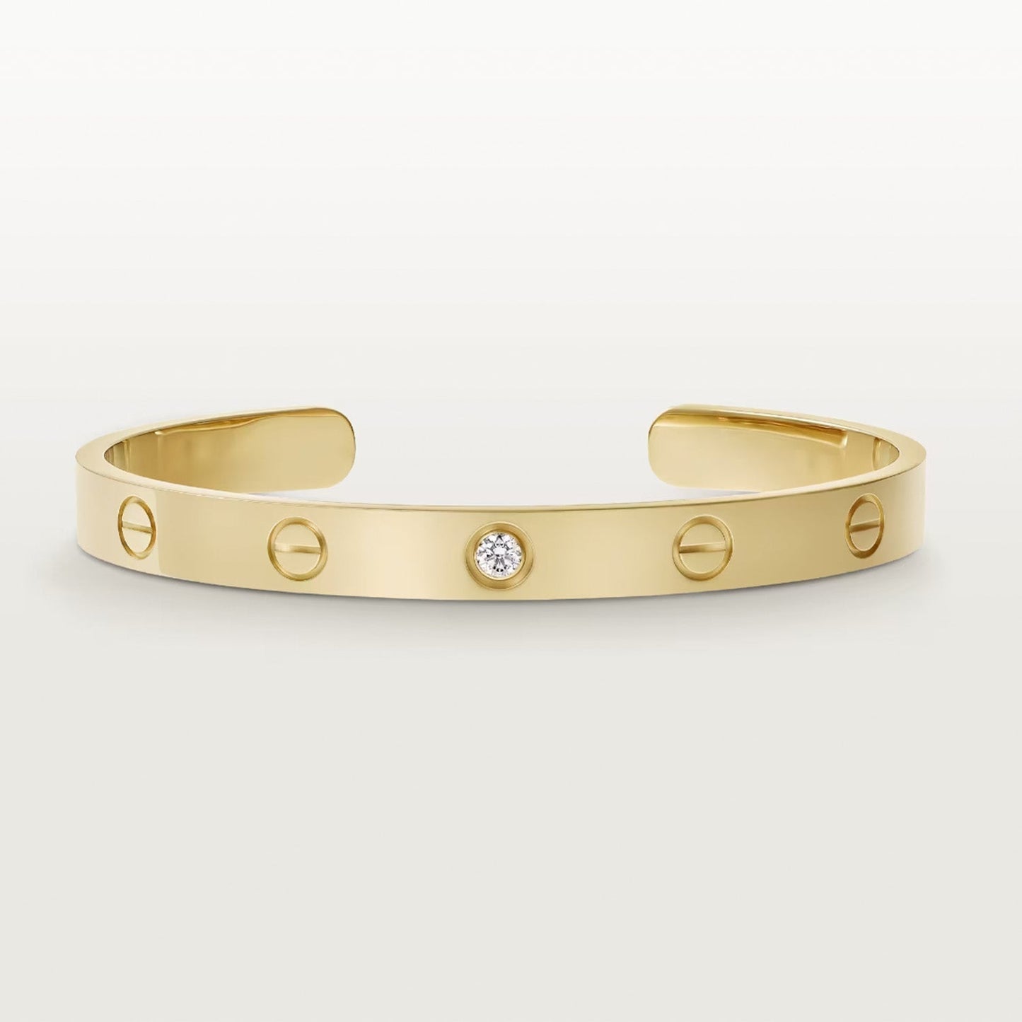 [vivabelle]LOVE BRACELET 6.1MM 1 DIAMOND OPEN CUFF