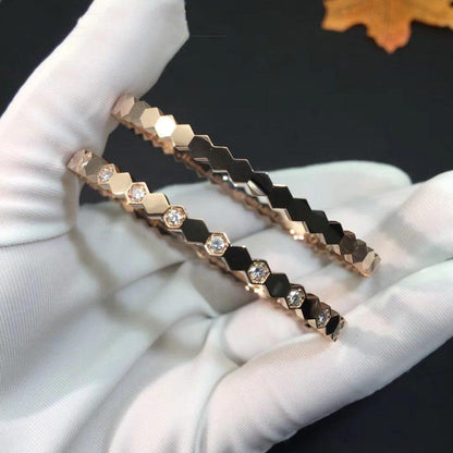 [vivabelle]BEE LOVE PINK GOLD DIAMOND BRACELET
