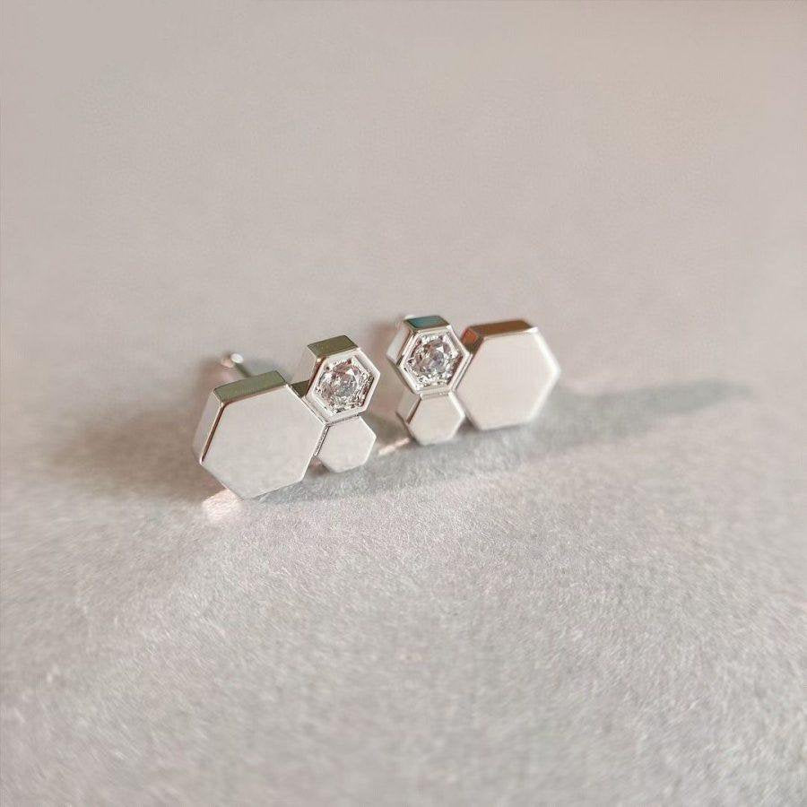 [vivabelle]BEE LOVE SILVER DIAMOND EARRINGS