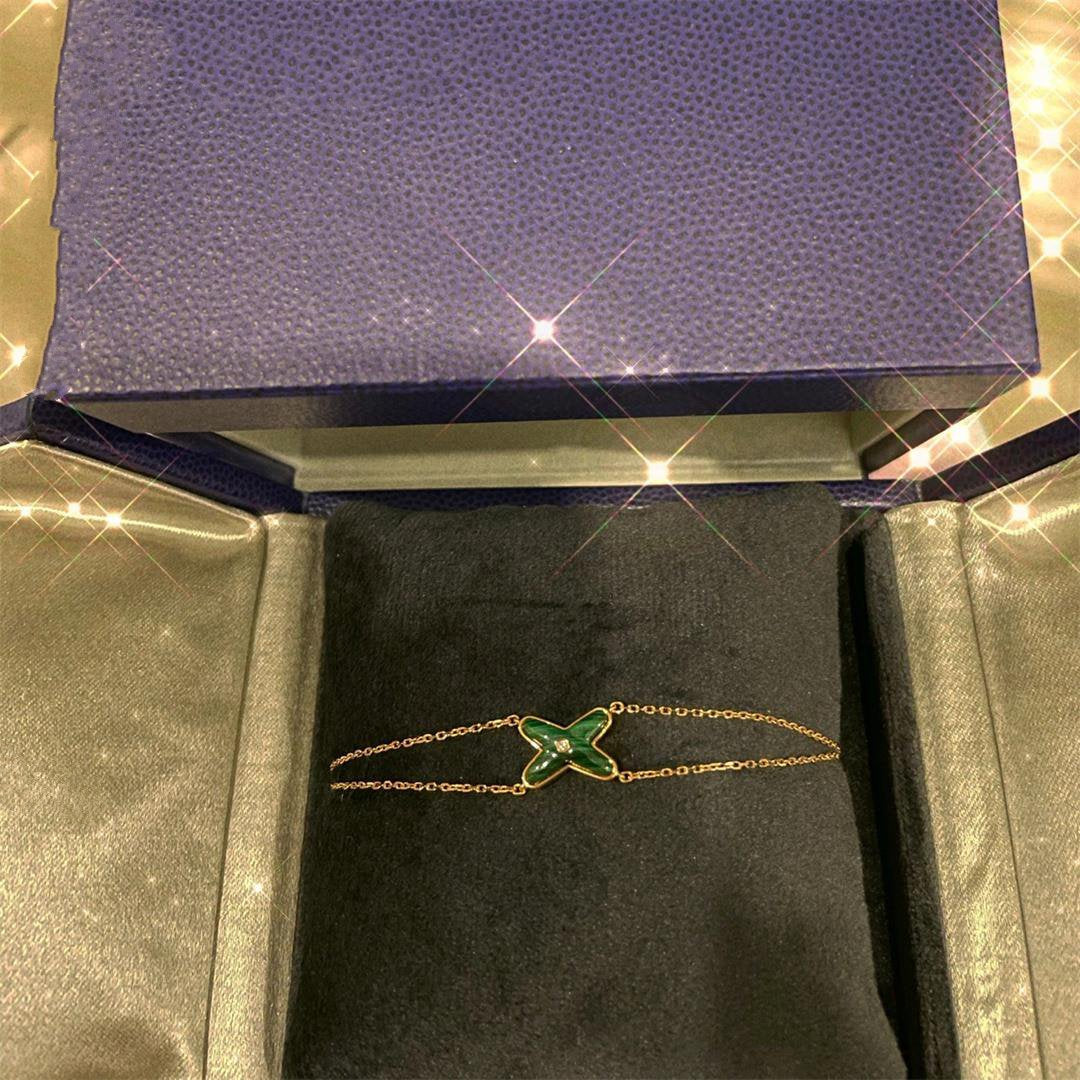 [vivabelle]JEUX BRACELET MALACHITE PINK GOLD 1 DIAMOND
