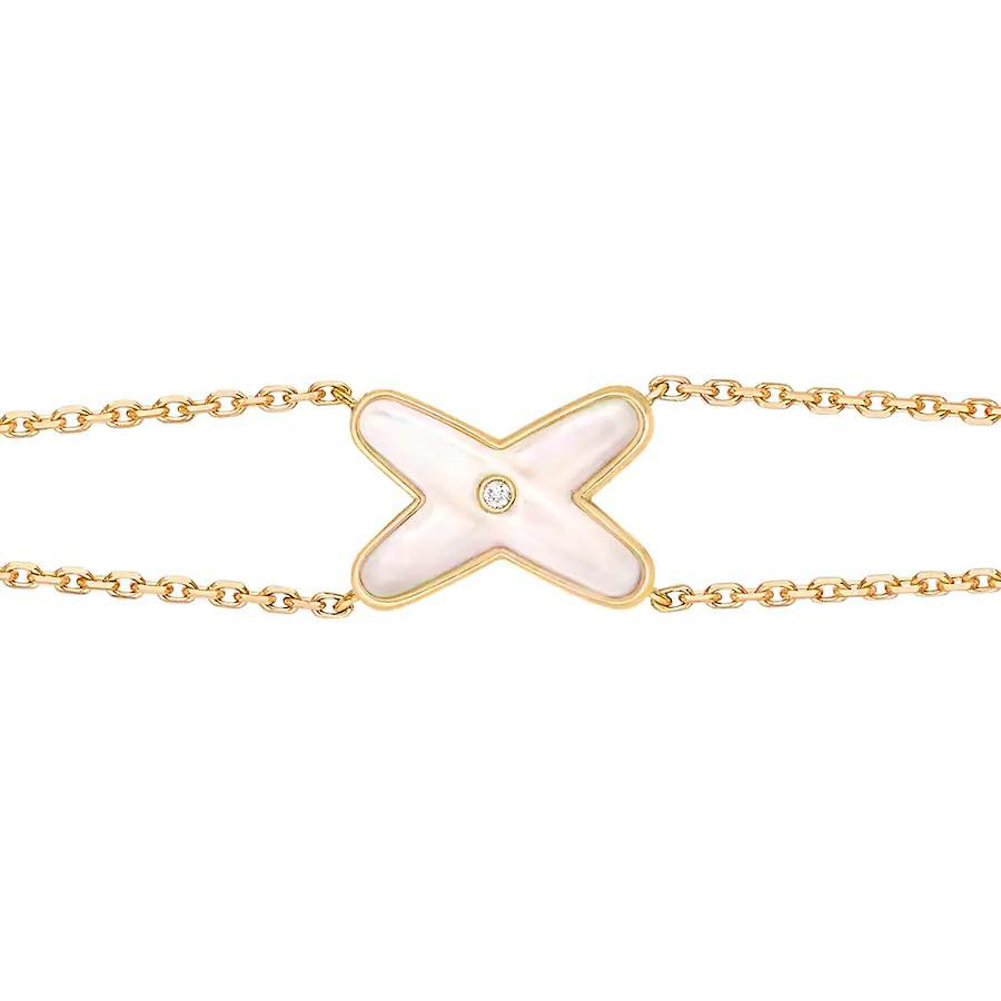 [vivabelle]JEUX BRACELET WHITE MOP GOLD 1 DIAMOND