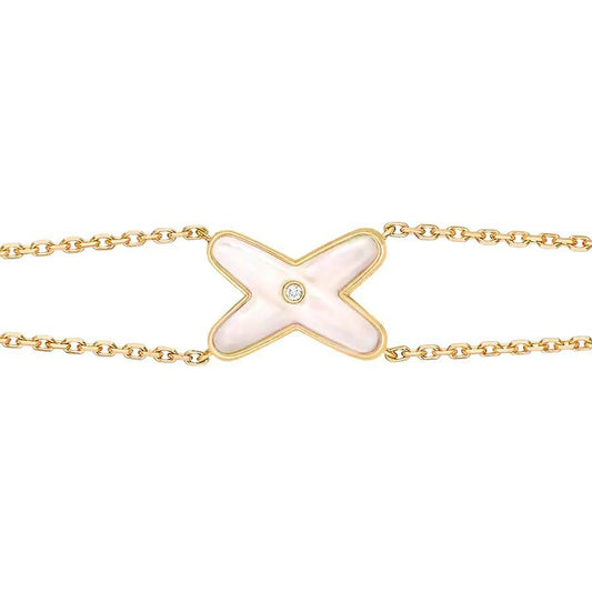 [vivabelle]JEUX BRACELET WHITE MOP GOLD 1 DIAMOND
