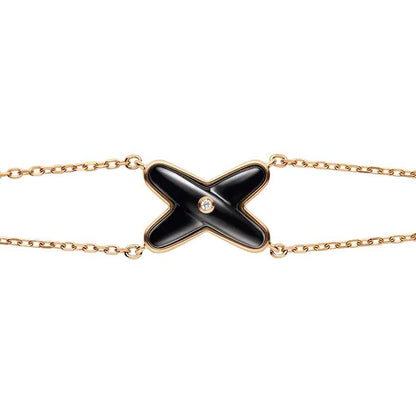 [vivabelle]JEUX BRACELET ONYX PINK GOLD 1 DIAMOND