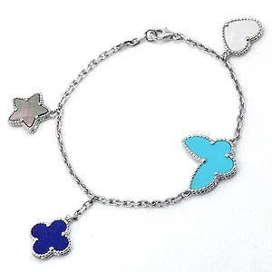 [vivabelle]LUCKY SPRING SILVER BRACELET 4 MOTIF
