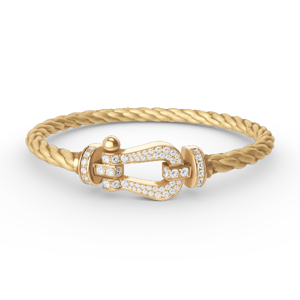 [vivabelle]FORCE LARGE HORSESHOE FULL DIAMOND BRACELET GOLD