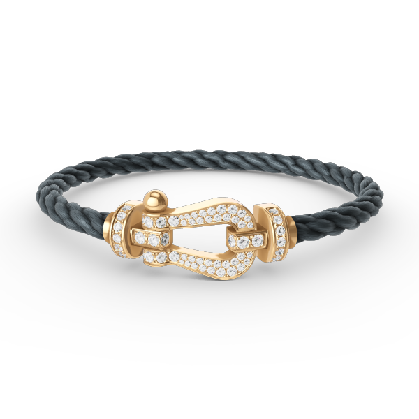 [vivabelle]FORCE LARGE HORSESHOE FULL DIAMOND BRACELET GOLD