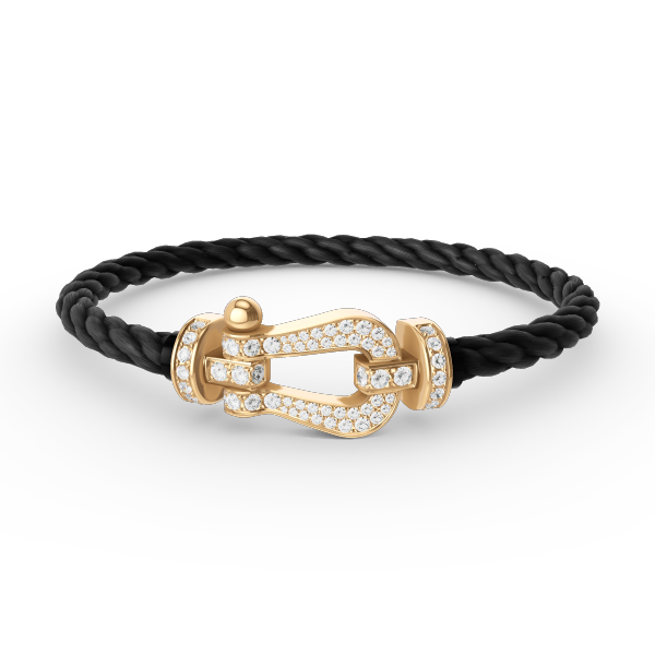 [vivabelle]FORCE LARGE HORSESHOE FULL DIAMOND BRACELET GOLD