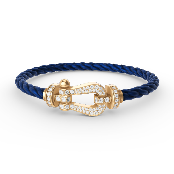 [vivabelle]FORCE LARGE HORSESHOE FULL DIAMOND BRACELET GOLD