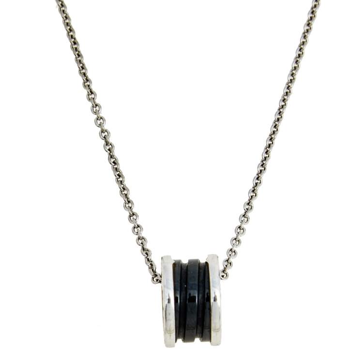 [vivabelle]ZERO 1 BLACK CERAMIC SILVER NECKLACE