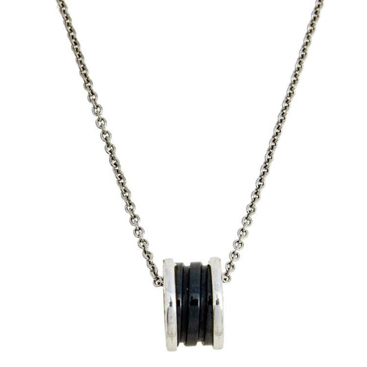 [vivabelle]ZERO 1 BLACK CERAMIC SILVER NECKLACE