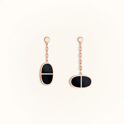 [vivabelle]CHAINE VERSO BLACK CERAMIC EARRINGS