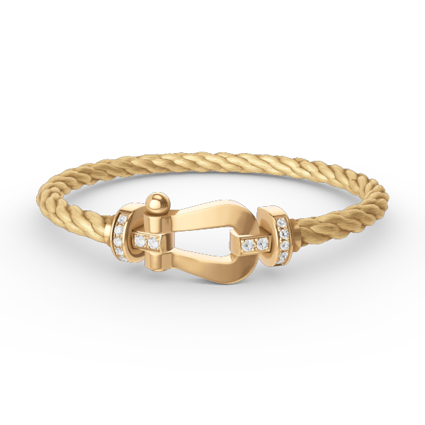[vivabelle]FORCE LARGE HORSESHOE HALF DIAMOND BRACELET GOLD